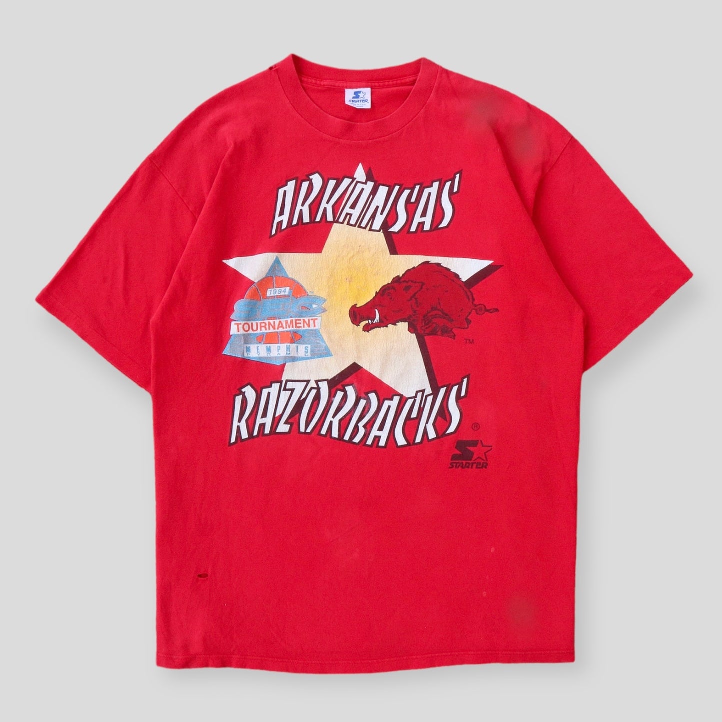 1994 Arkansas Razorbacks SEC Tournament Memphis Pyramid Tee - backtovida