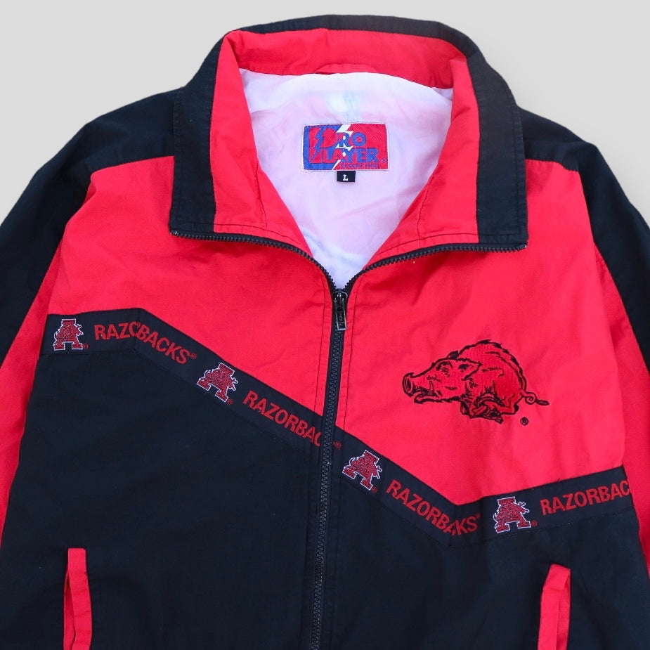 90s Arkansas Razorback Vintage Pro Player Wind Breaker - backtovida