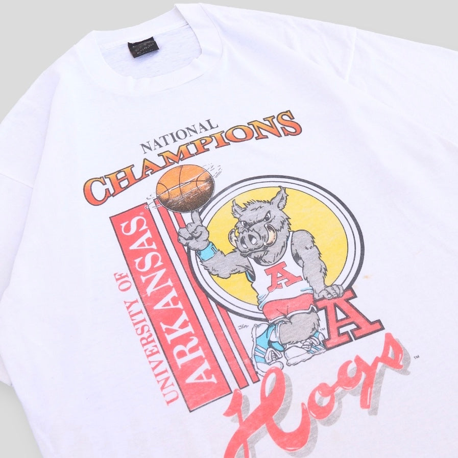 1994 Rare Razorback X Local Artist “Jim” National Champions Hogs Tee - backtovida