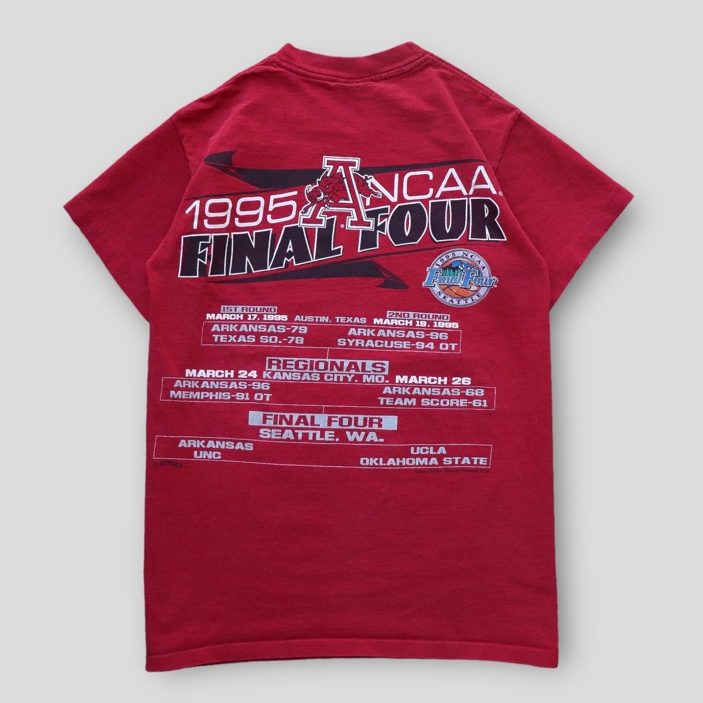 1994 NCAA Champions Arkansas Final Four Tee - backtovida