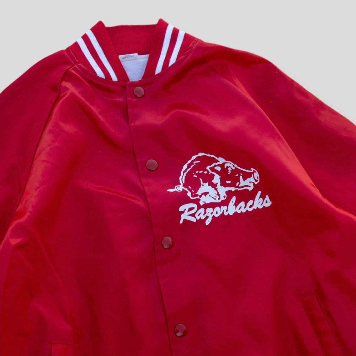 80s Arkansas Razorbacks Varsity Jacket - M