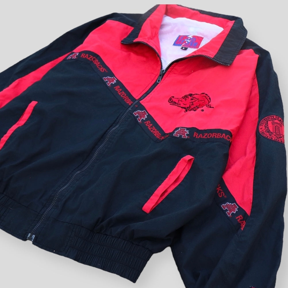 90s Arkansas Razorback Vintage Pro Player Wind Breaker - backtovida