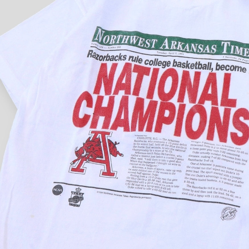 1994 North West Arkansas Times National Champions Tee - backtovida