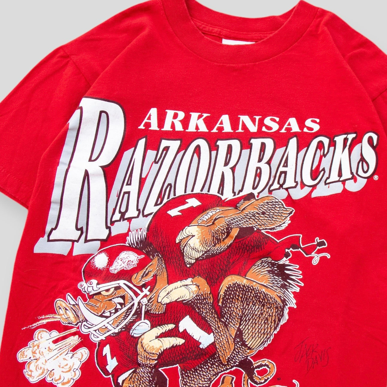 90s Arkansas Razorbacks Football X Art Tee