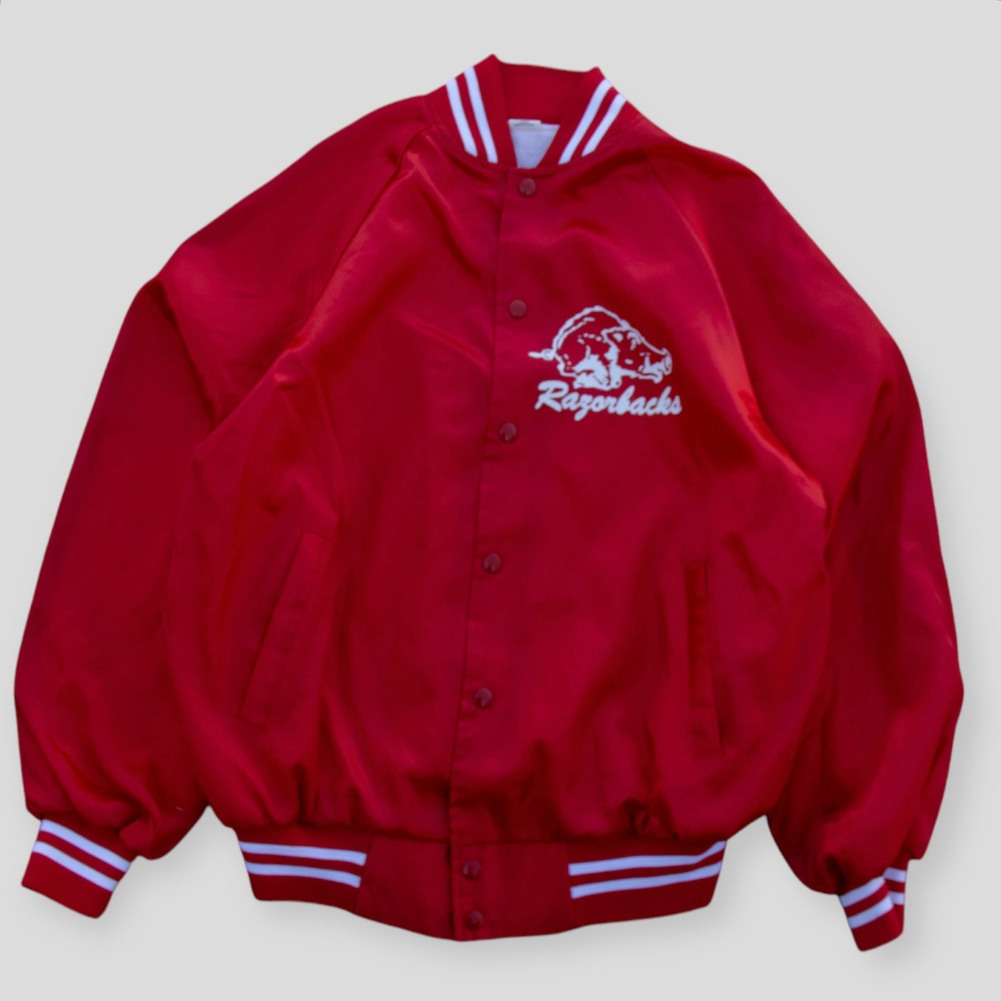 80s Arkansas Razorbacks Varsity Jacket - M