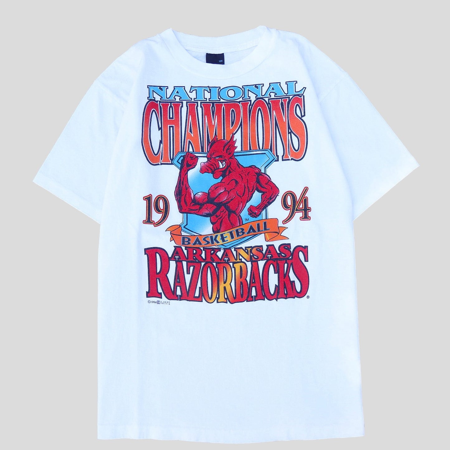 1994 Rare Razorbacks National Champions Mad Hog Vintage T-Shirt - backtovida