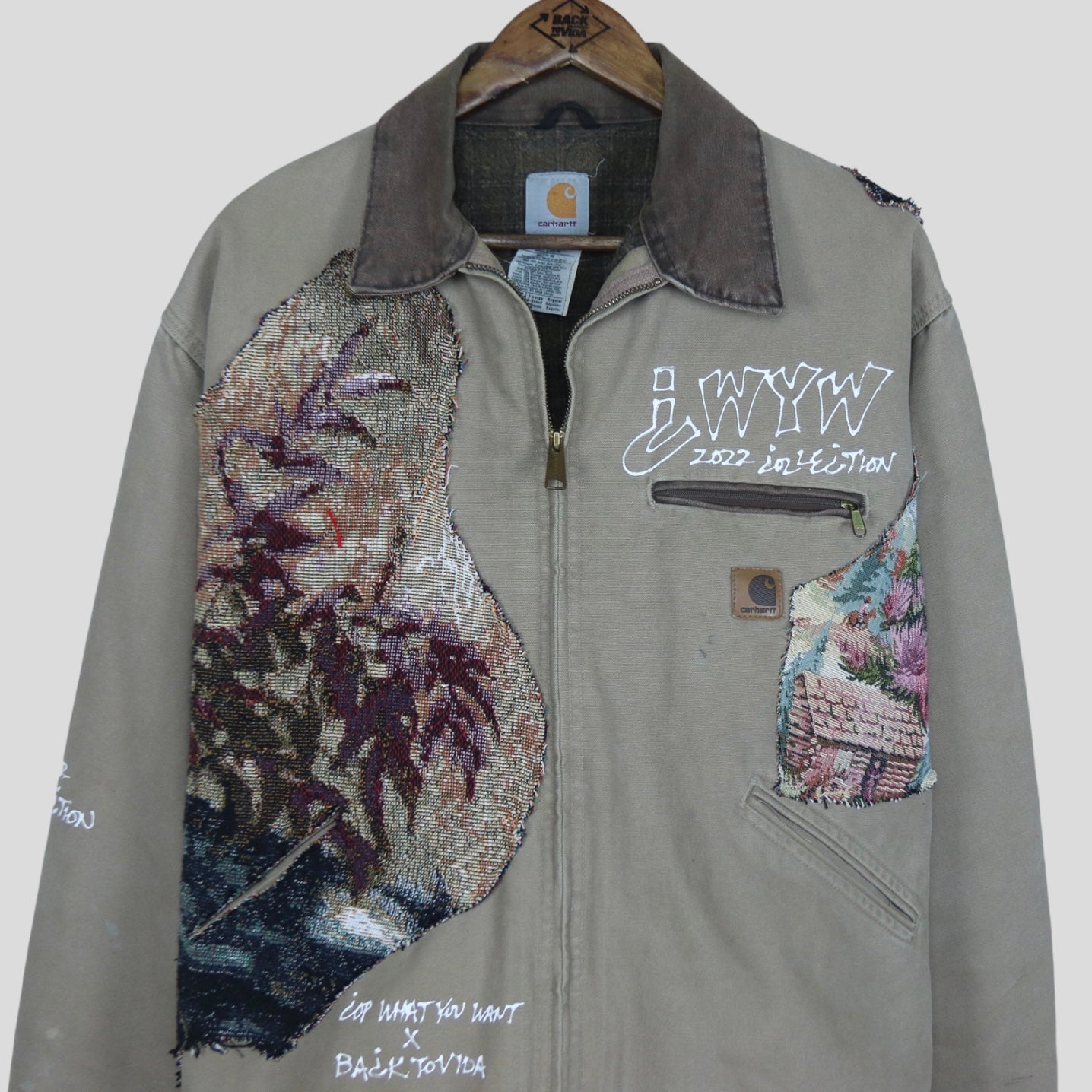 90s Vintage Reworked Carhartt Detroit Jacket Blanket lined - backtovida
