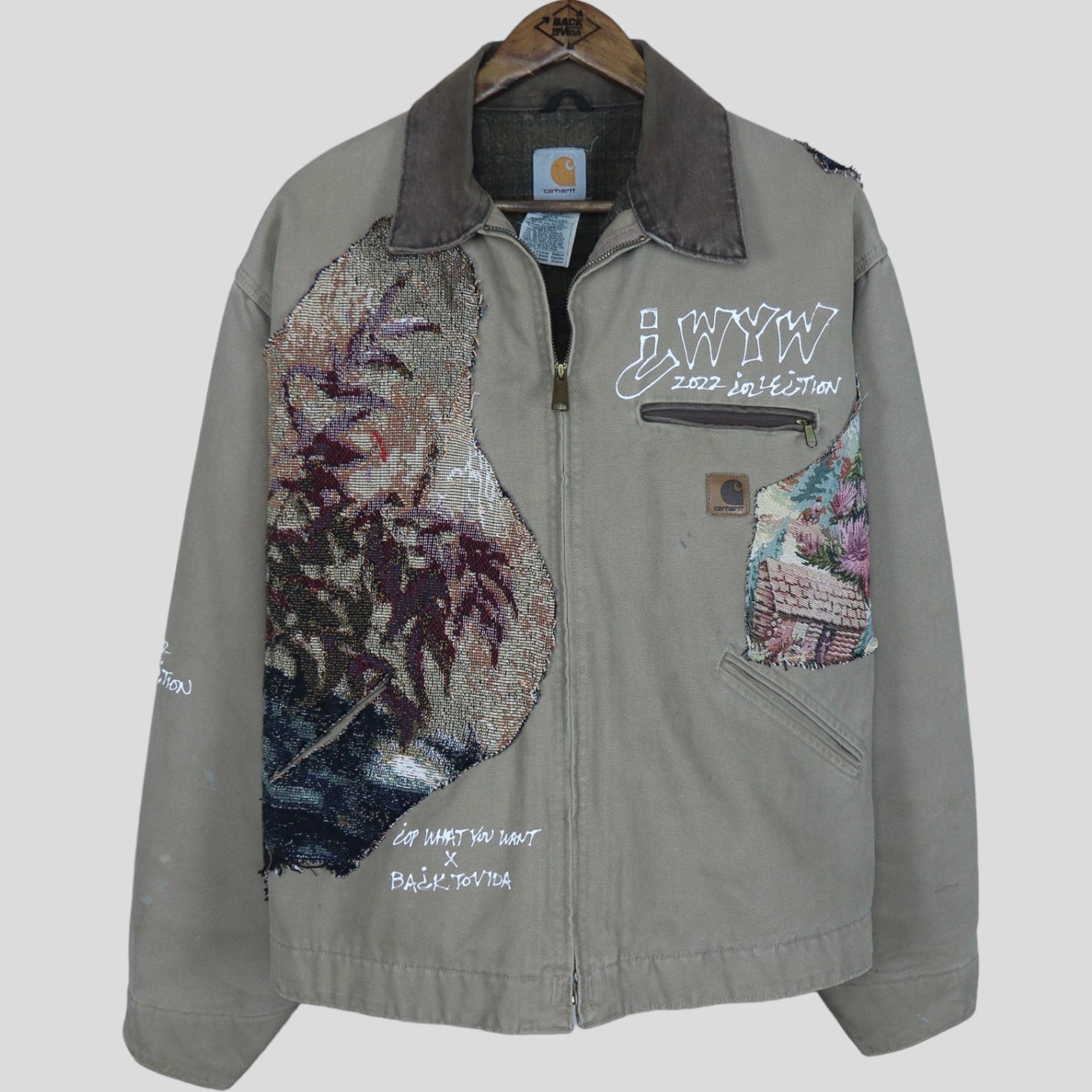 90s Vintage Reworked Carhartt Detroit Jacket Blanket lined - backtovida