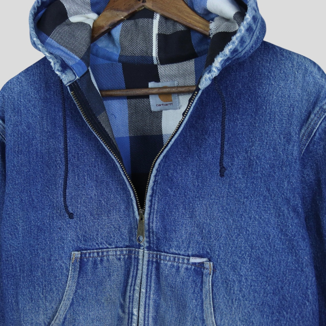 Vintage Carhartt Denim/Blanket Lined Hooded Jacket - backtovida