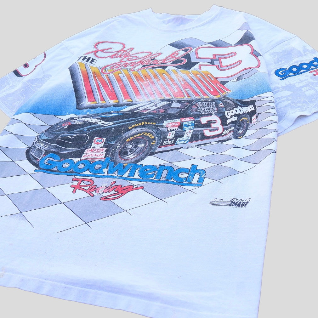 1995 Dale Earnhardt Intimidator AOP Vintage NASCAR T-Shirt - backtovida