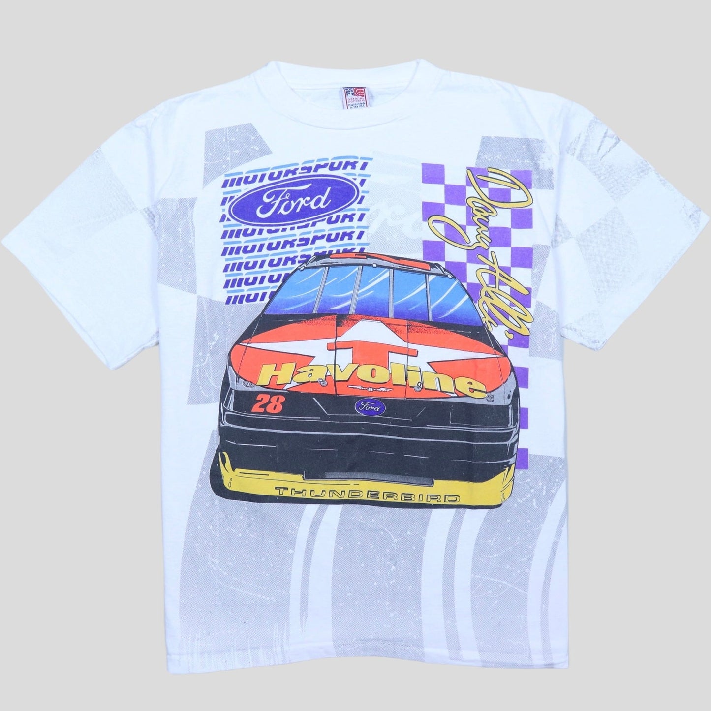 1990’s Rare Davey Allison AOP Nascar T-Shirt - backtovida