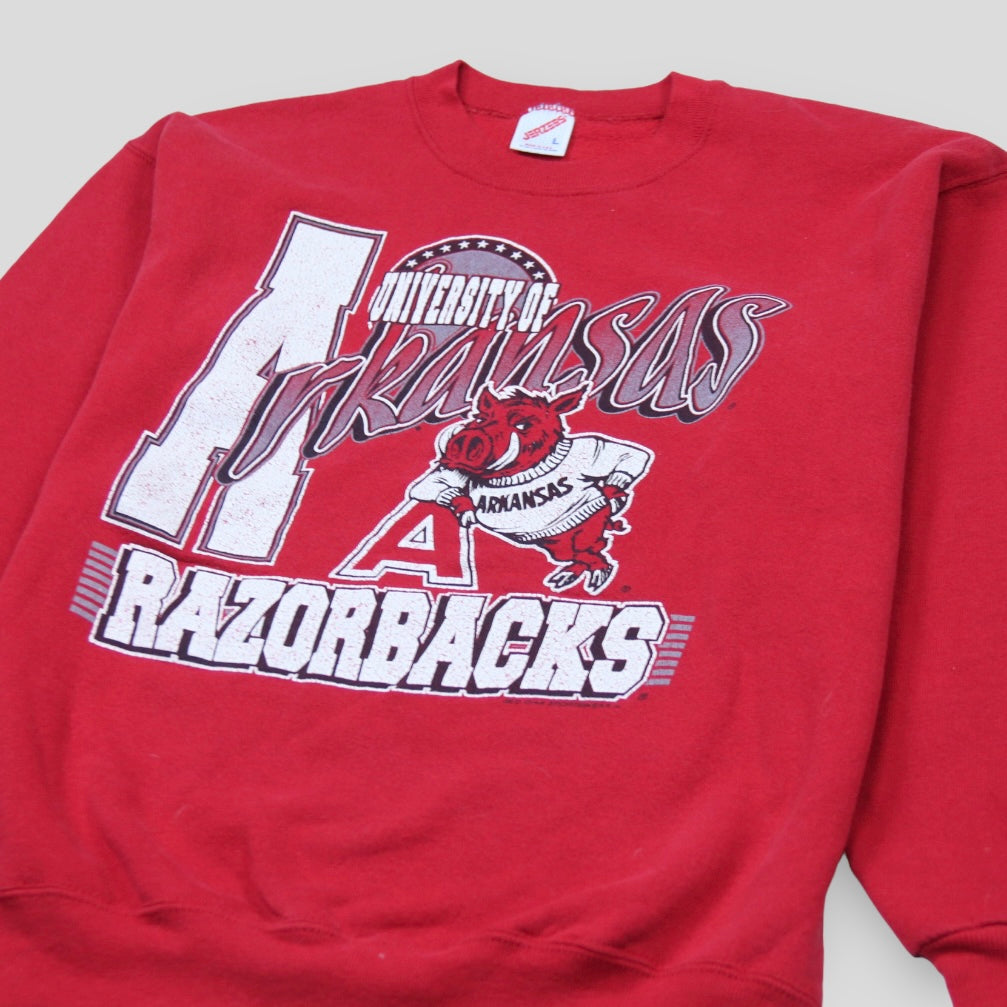 90s University Of Arkansas Razorbacks Crewneck - backtovida