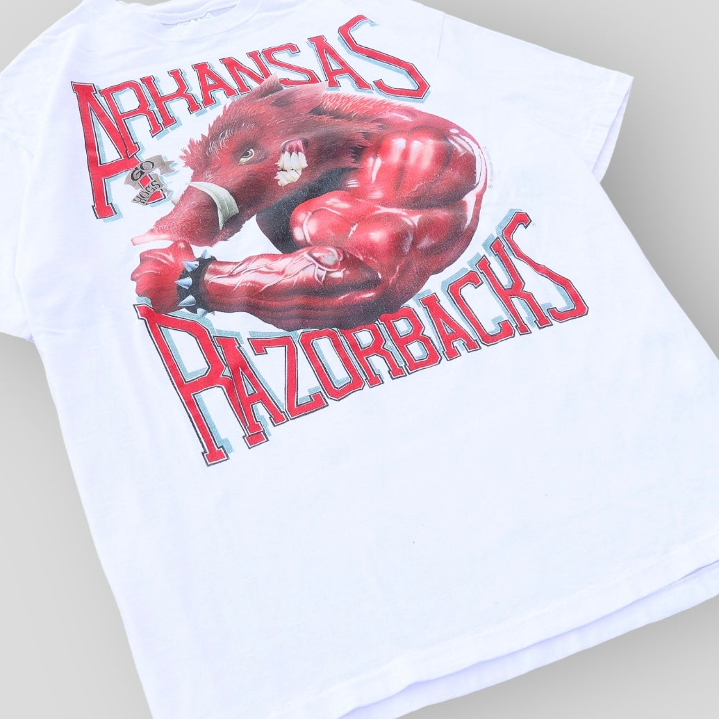 1992 Arkansas Razorbacks Mad Hog Vintage T-Shirt - backtovida