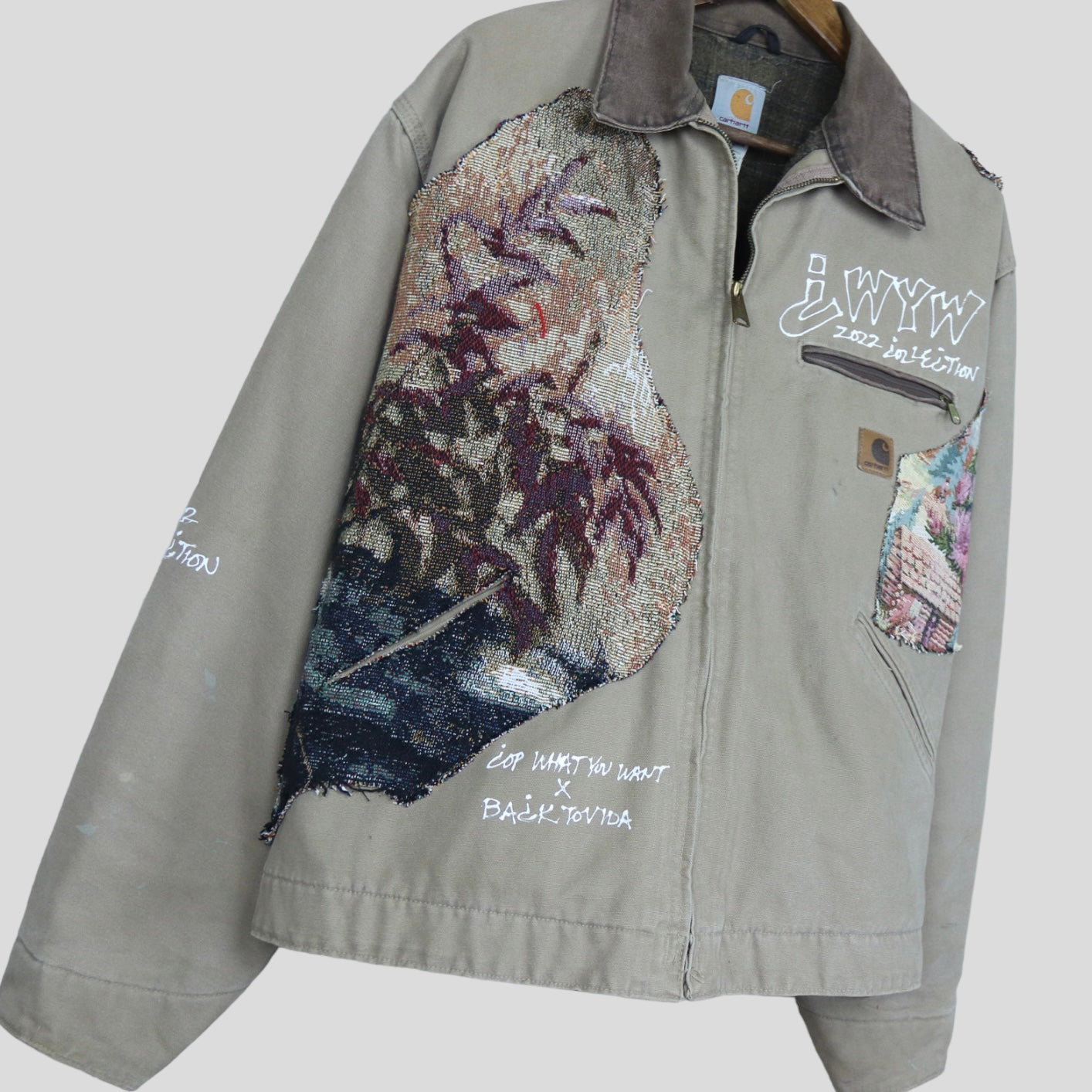 90s Vintage Reworked Carhartt Detroit Jacket Blanket lined - backtovida