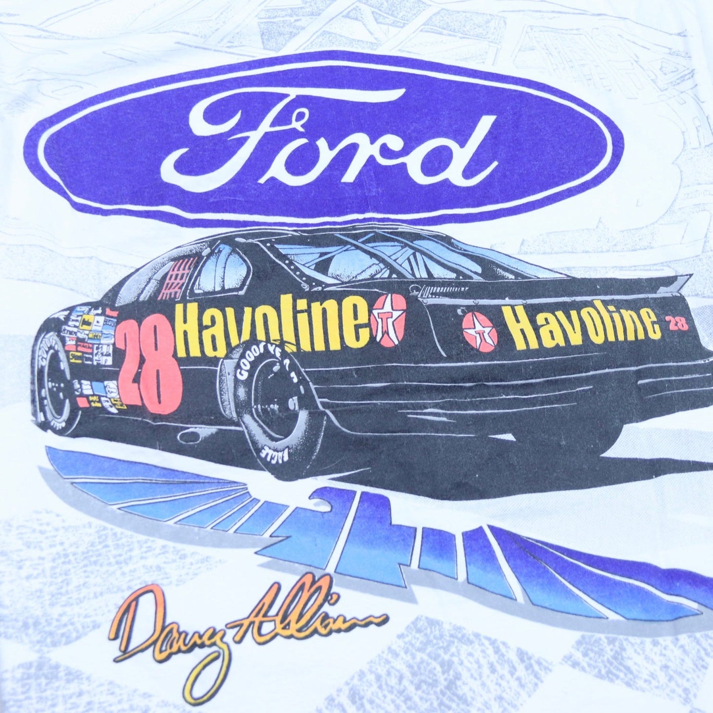 1990’s Rare Davey Allison AOP Nascar T-Shirt - backtovida