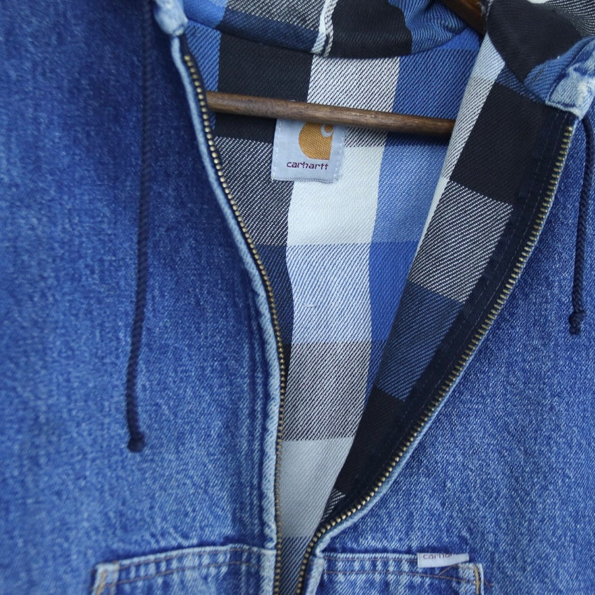 Vintage Carhartt Denim/Blanket Lined Hooded Jacket - backtovida