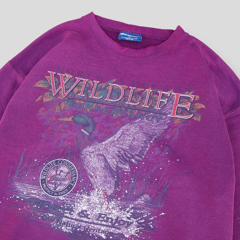 90s Vintage Wild Life Duck Conservancy Crewneck - backtovida