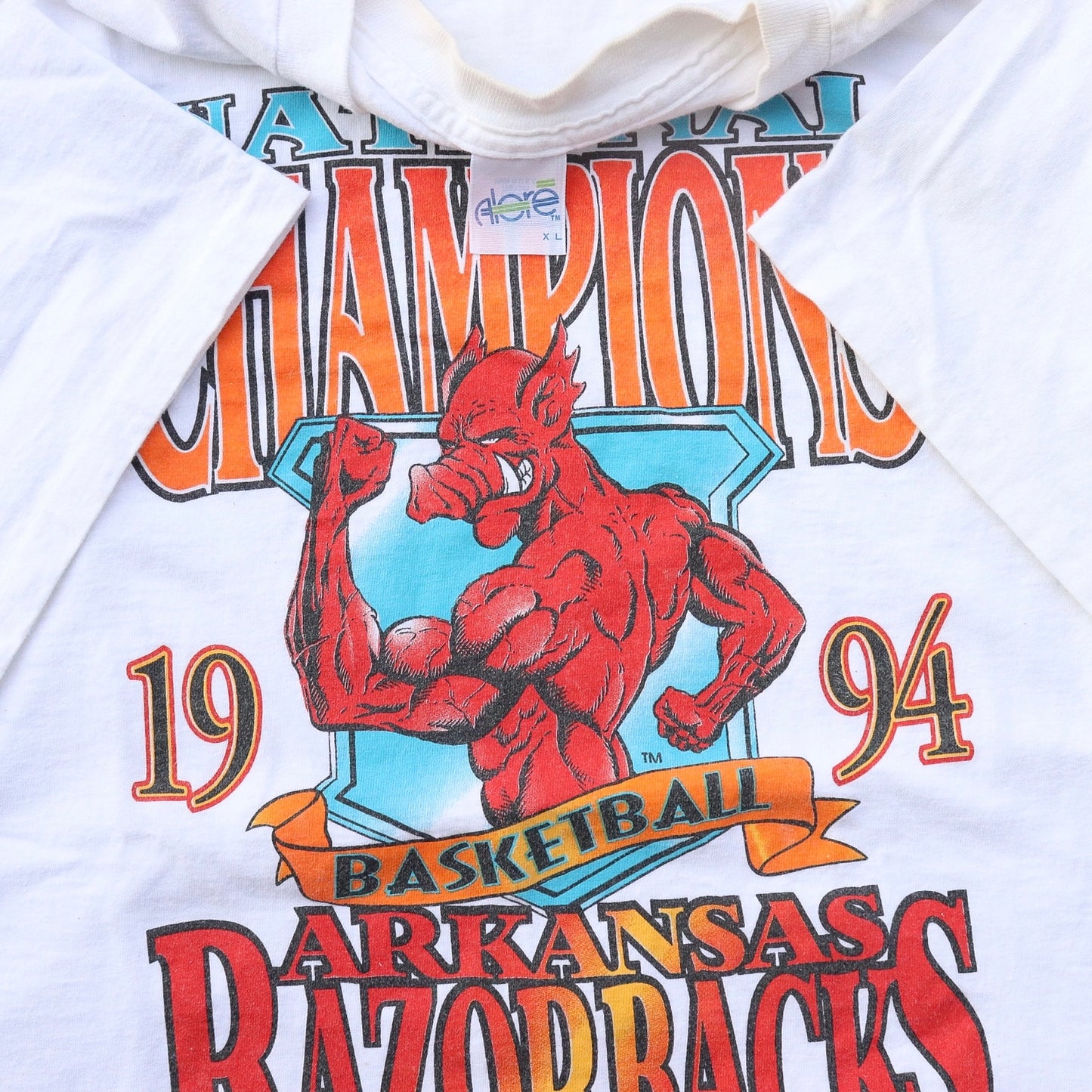 1994 Rare Devil Hog National Champions Arkansas Razorbacks Tee - backtovida