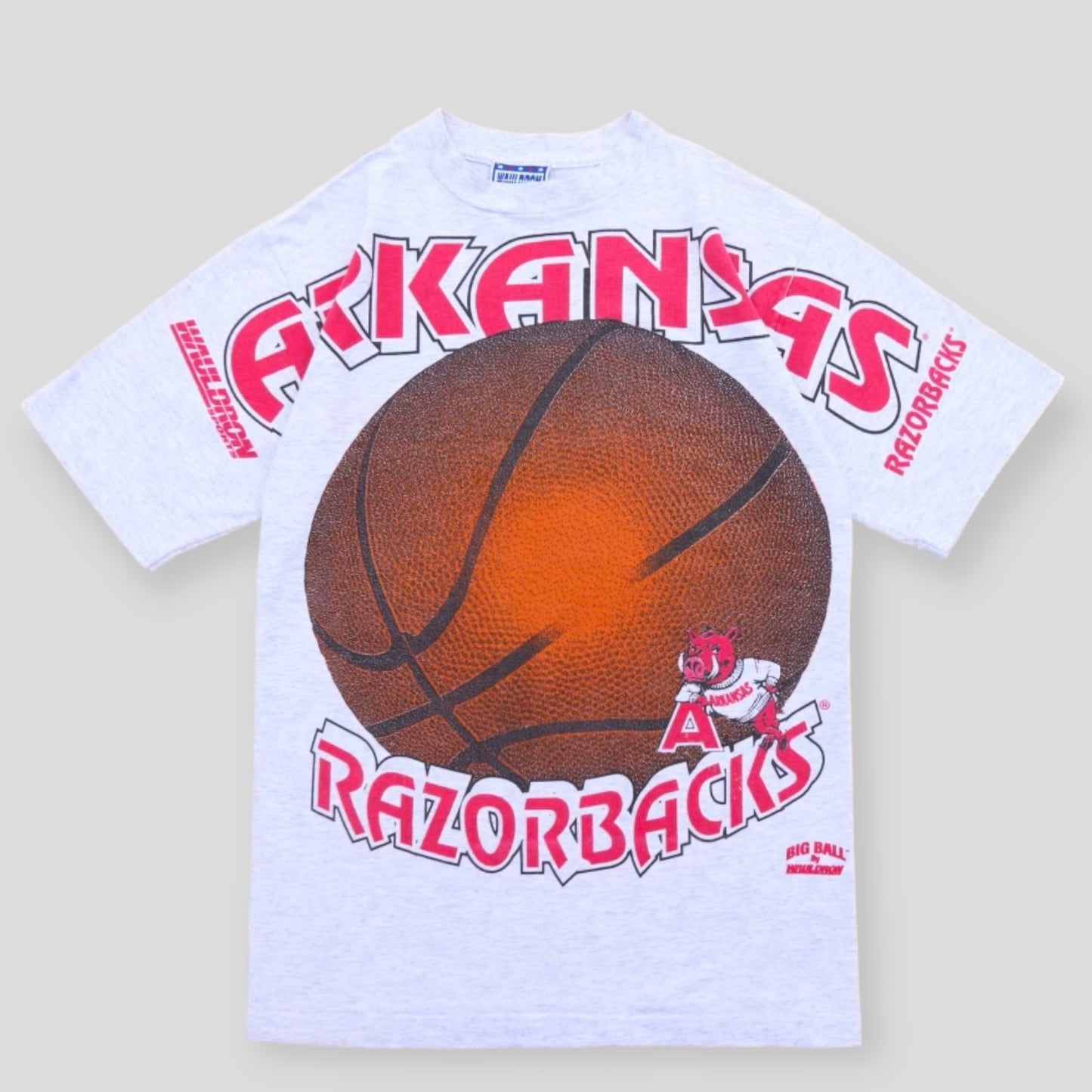 1994 Arkansas Razorbacks Rare Spell Out Basketball Tee - backtovida