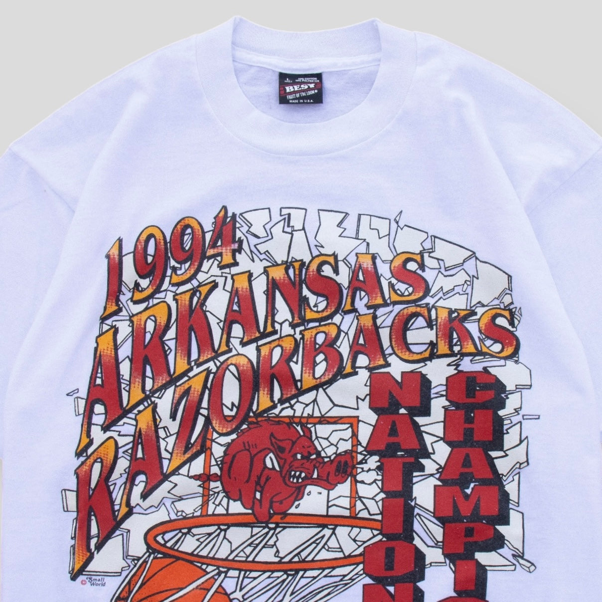 1994 Arkansas Razorbacks Shattered Backboard Game Tee - L