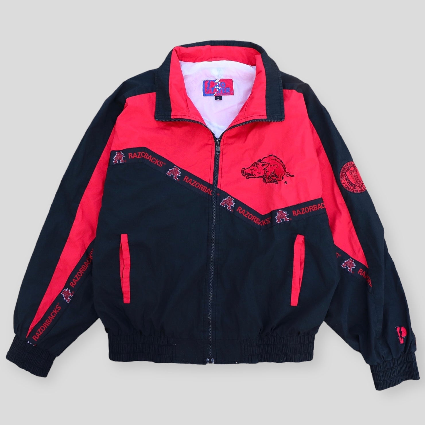 90s Arkansas Razorback Vintage Pro Player Wind Breaker – backtovida