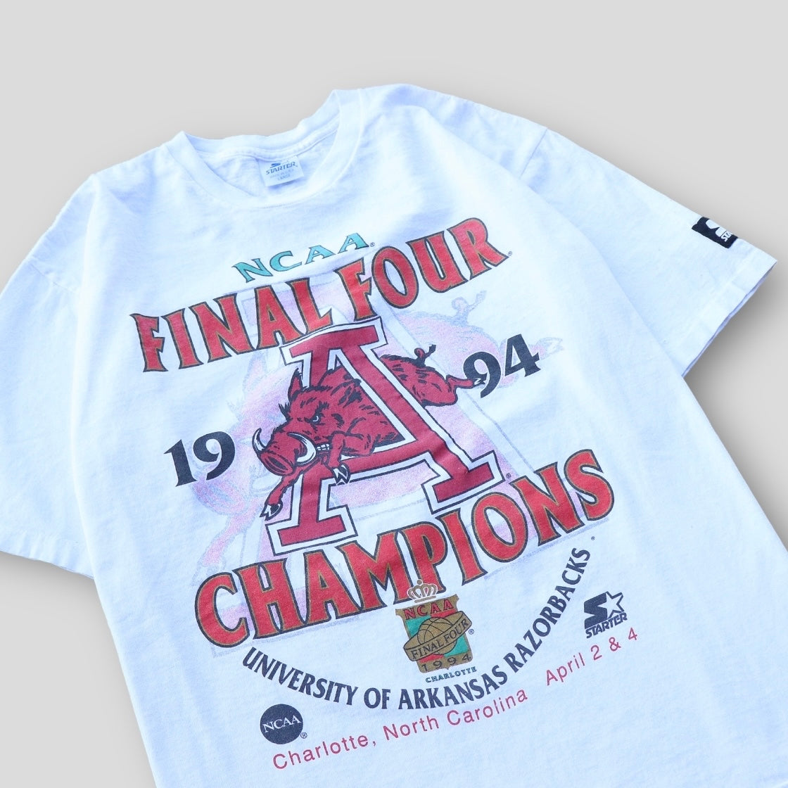 1994 NCAA Final Four Razorbacks Championship Starter Game Tee - backtovida