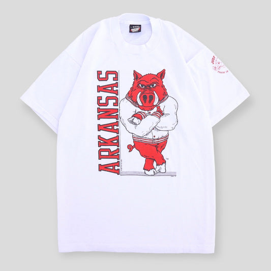 1989 Rare Arkansas Varsity Hog Tee - backtovida