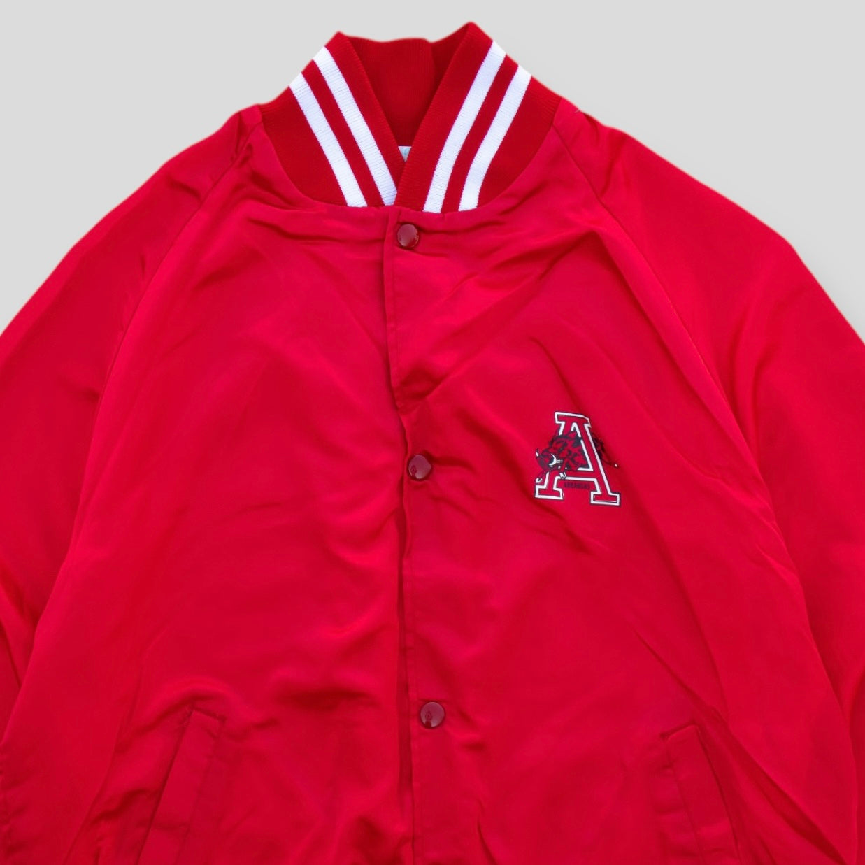 90s Rare Arkansas Razorbacks Varsity Jacket - M