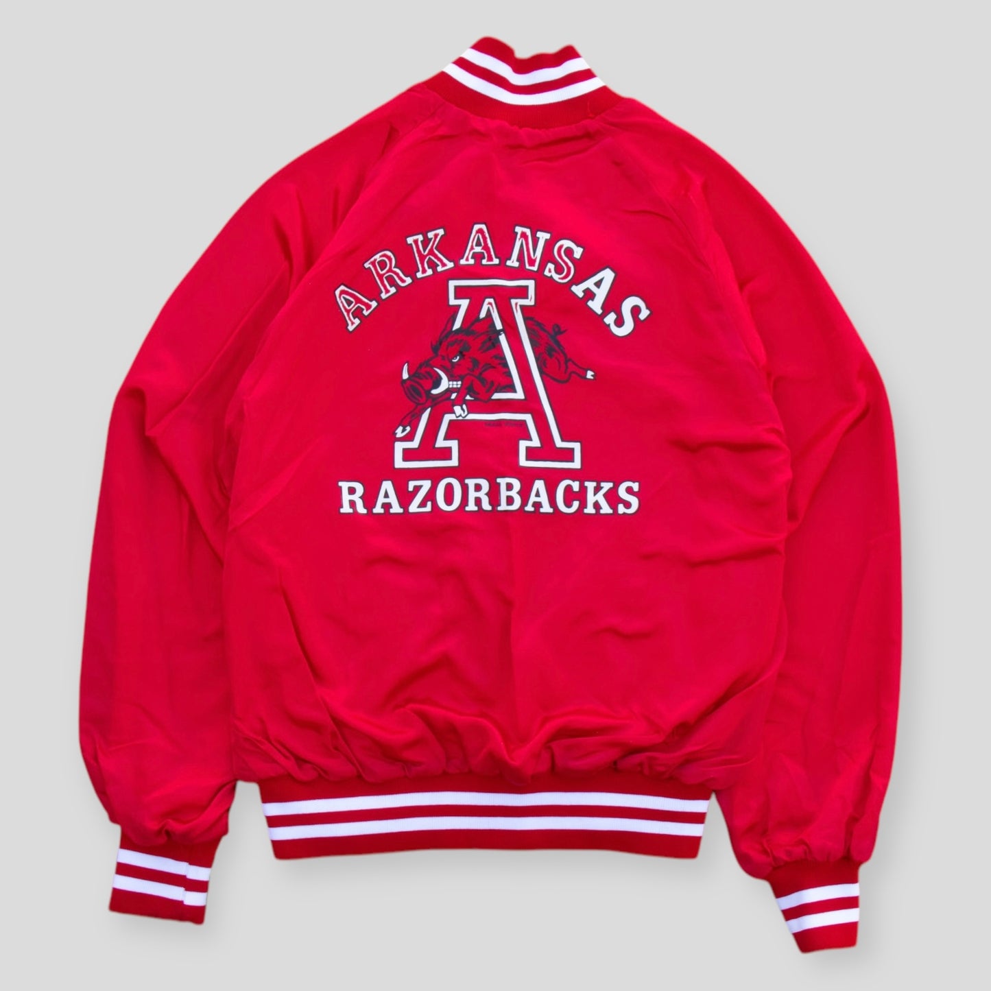 90s Rare Arkansas Razorbacks Varsity Jacket - M