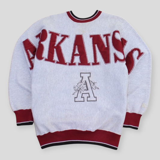 1990s Rare “ARKANSAS” Big Spell Out Crewneck -  L