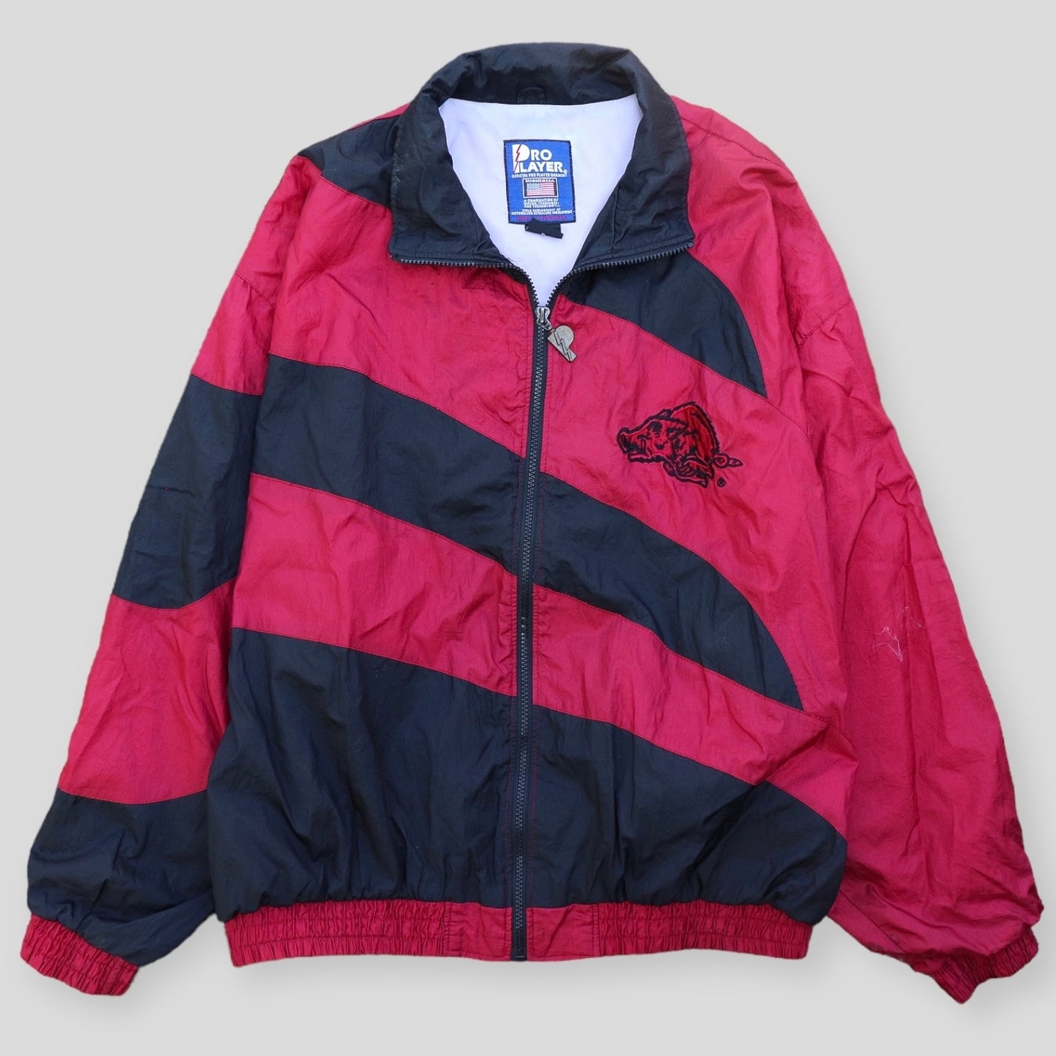 90s Razorbacks Shark Style Pro Player Wind Breaker - backtovida