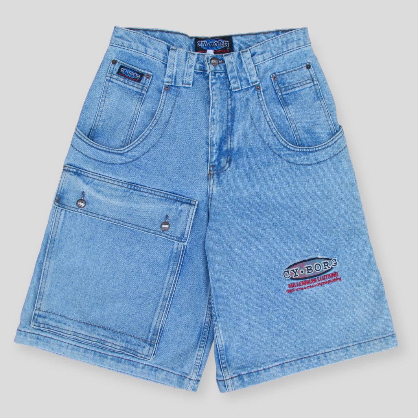 90s Vintage Cy. Borg Denim baggy Shorts - 30