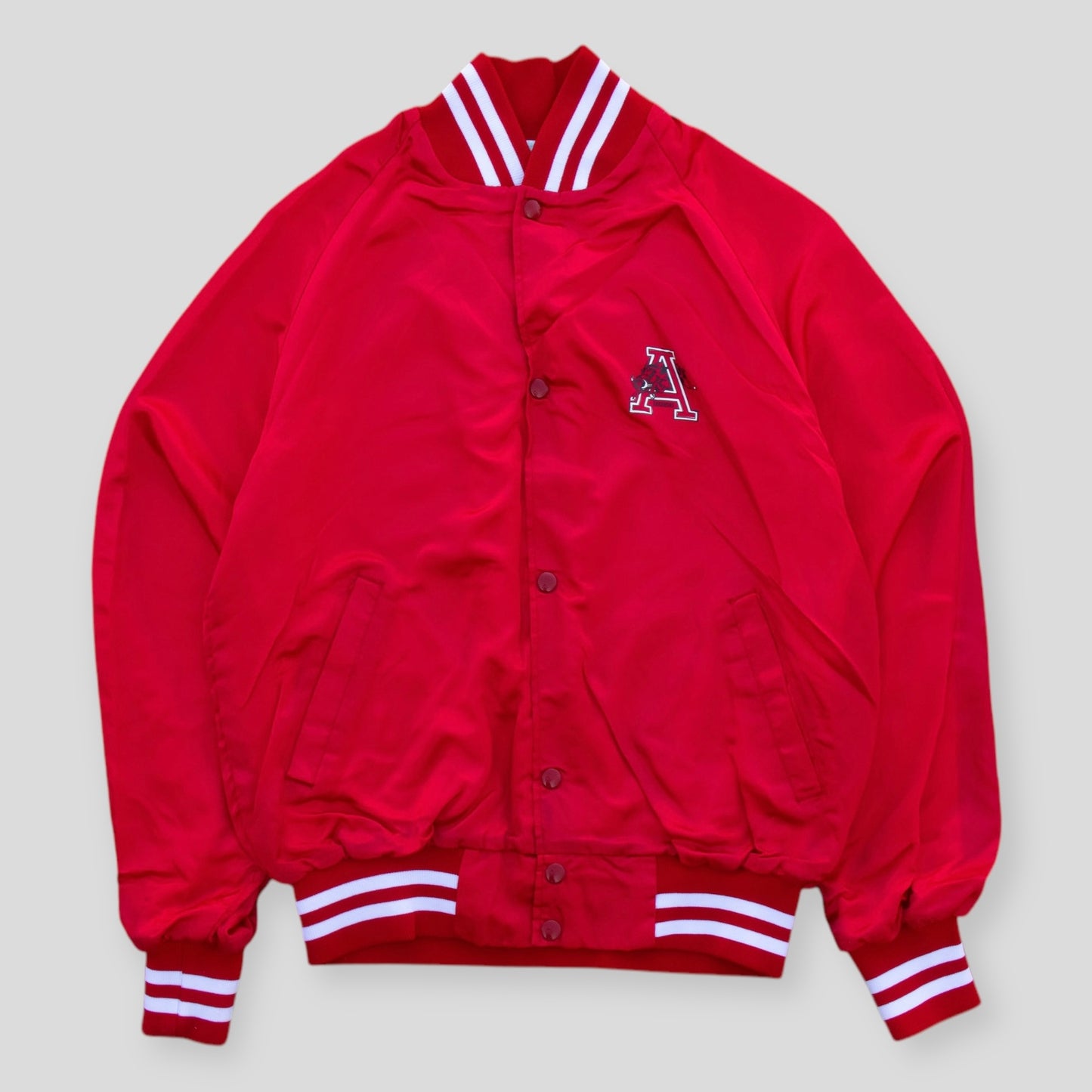 90s Rare Arkansas Razorbacks Varsity Jacket - M