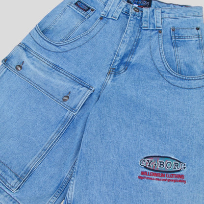 90s Vintage Cy. Borg Denim baggy Shorts - 30