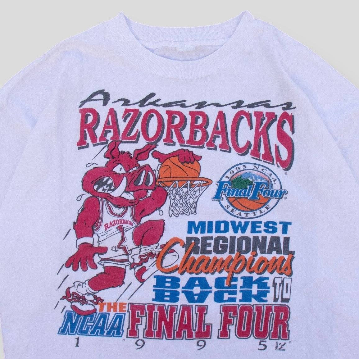 1995 Final Four Arkansas Razorbacks Rare Regional Tee - XL