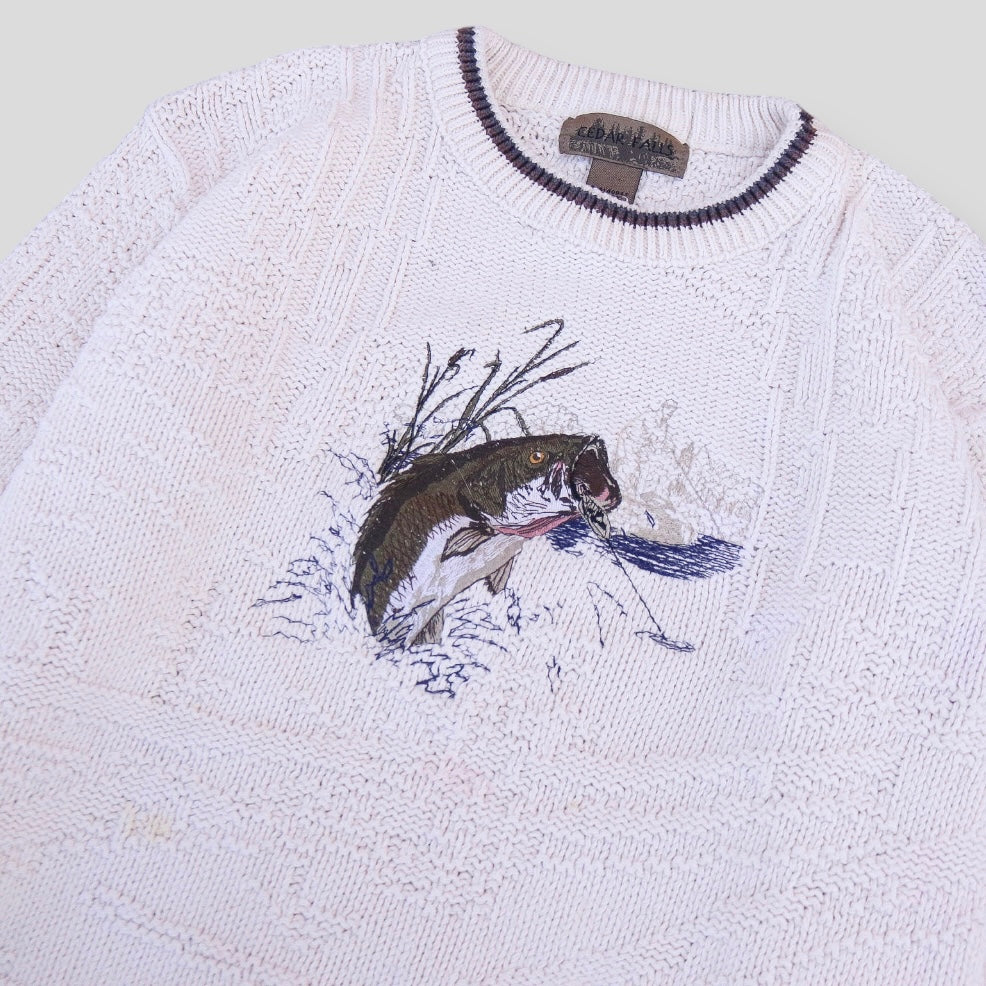 90s Vintage Knitted Nature Crewneck - backtovida