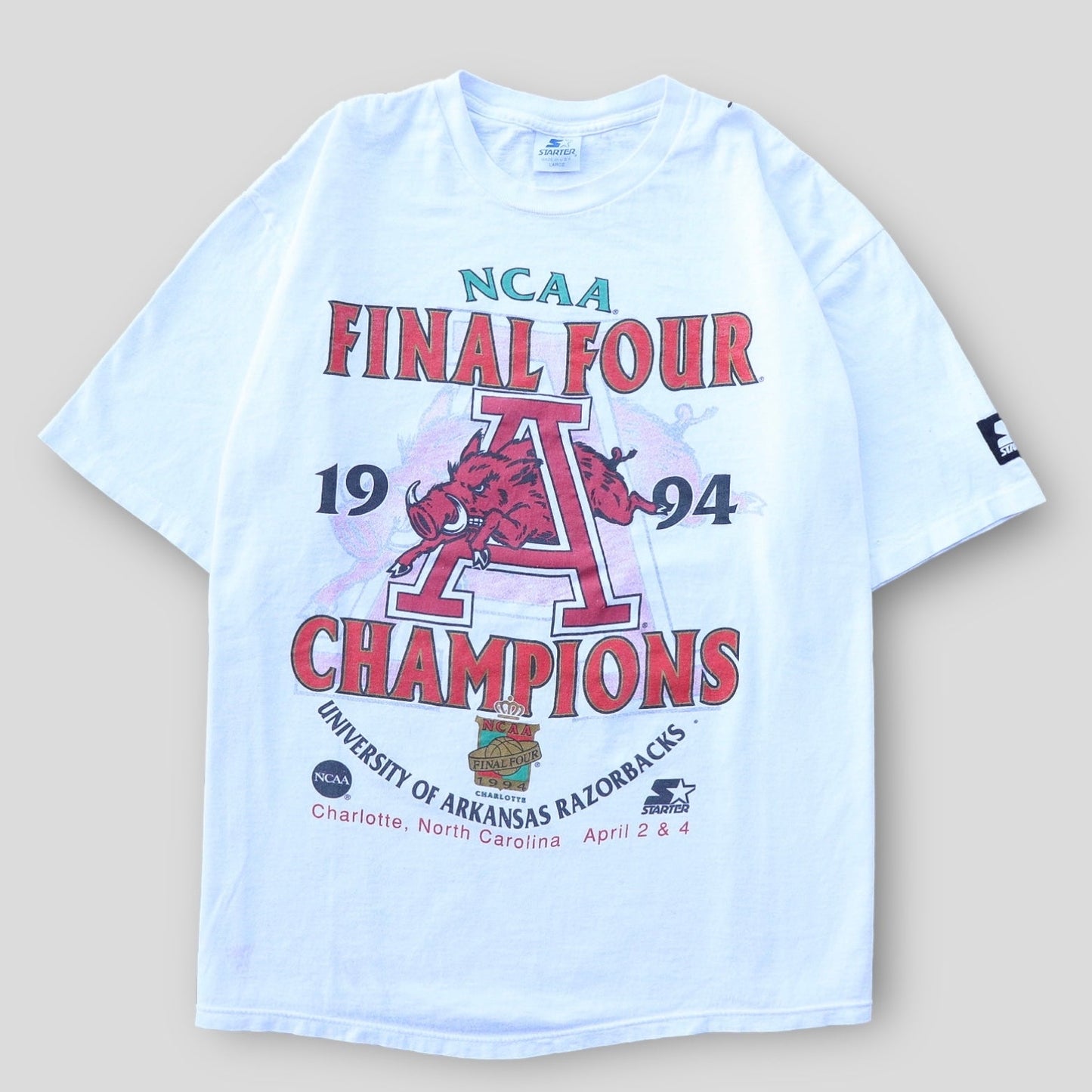 1994 NCAA Final Four Razorbacks Championship Starter Game Tee - backtovida