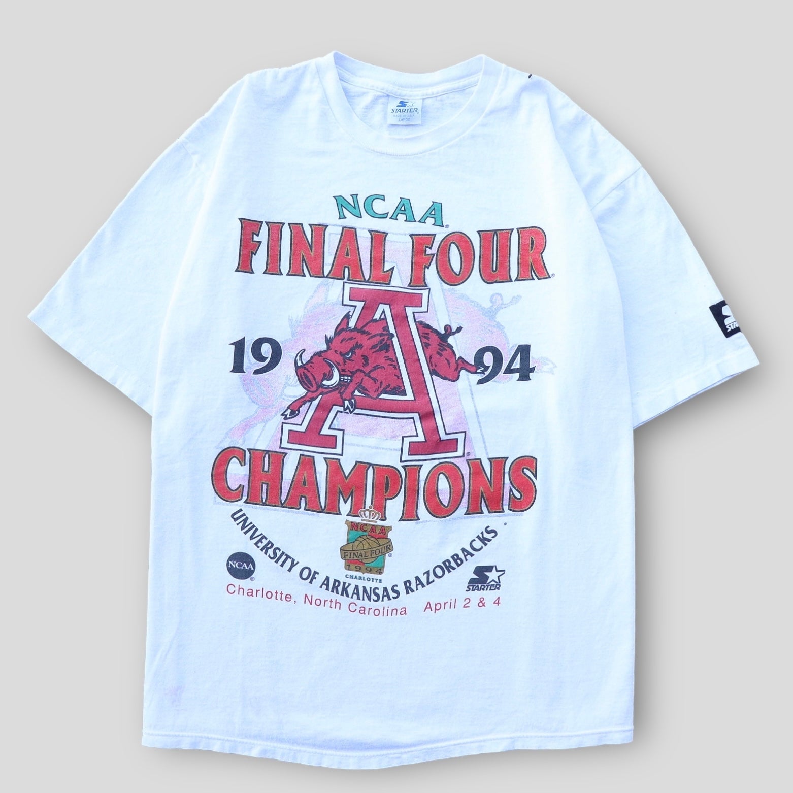 1994 NCAA Final Four Razorbacks Championship Starter Game Tee - backtovida