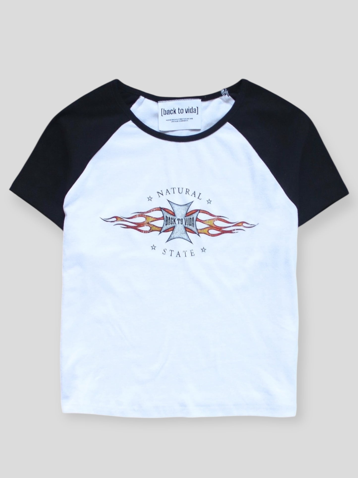NATURAL STATE FLAME CROP TEE