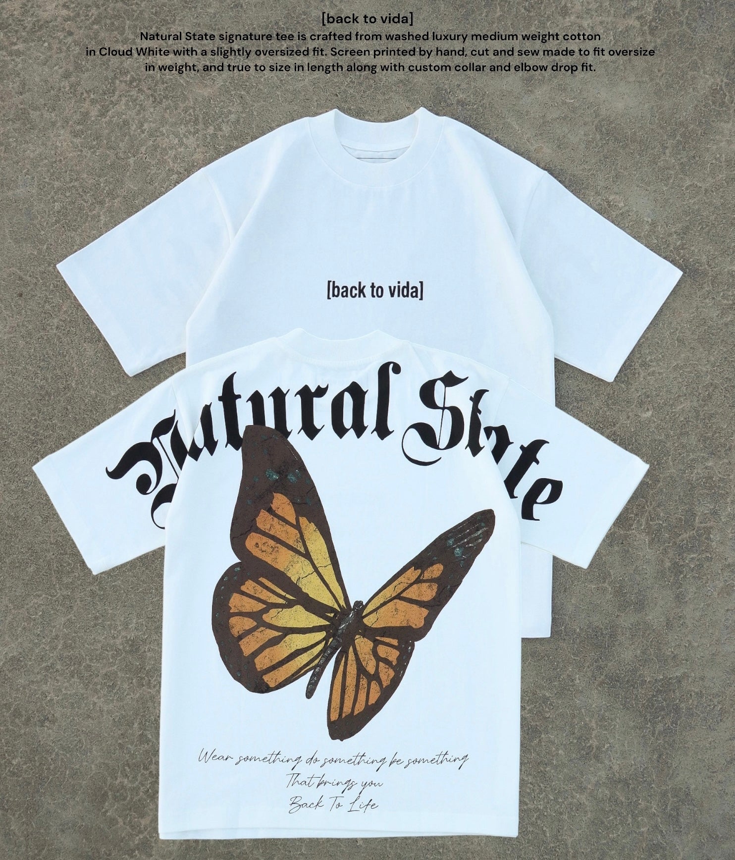 [NATURAL STATE] BACK TO VIDA SIGNATURE TEE - backtovida