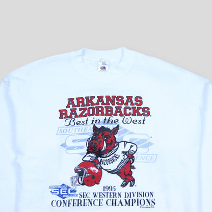 1995 Conference Champions Arkansas Razorbacks Crewneck - backtovida