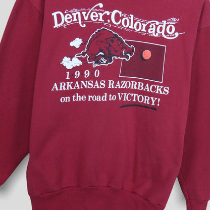 1990 Razorbacks Road To Victory Crewneck - backtovida