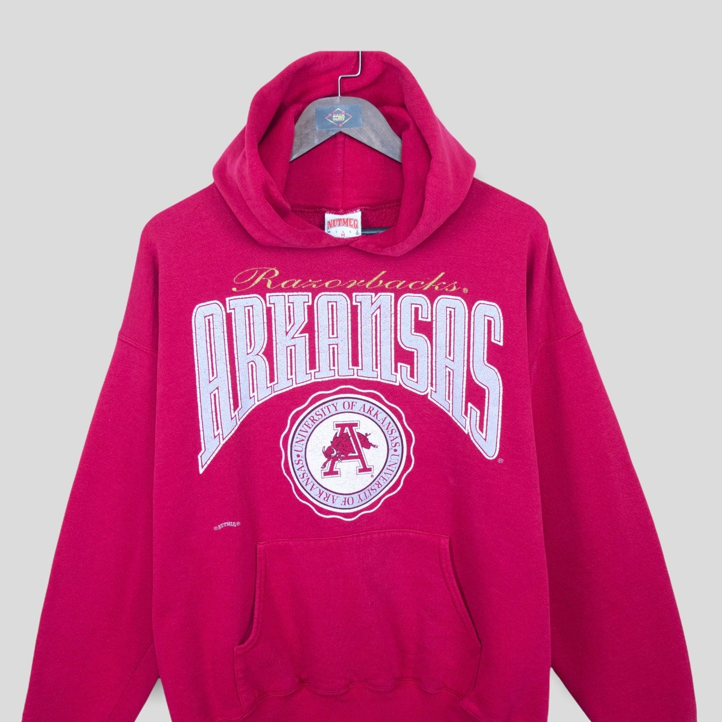 90's Arkansas Razorbacks Vintage Hoodie - backtovida