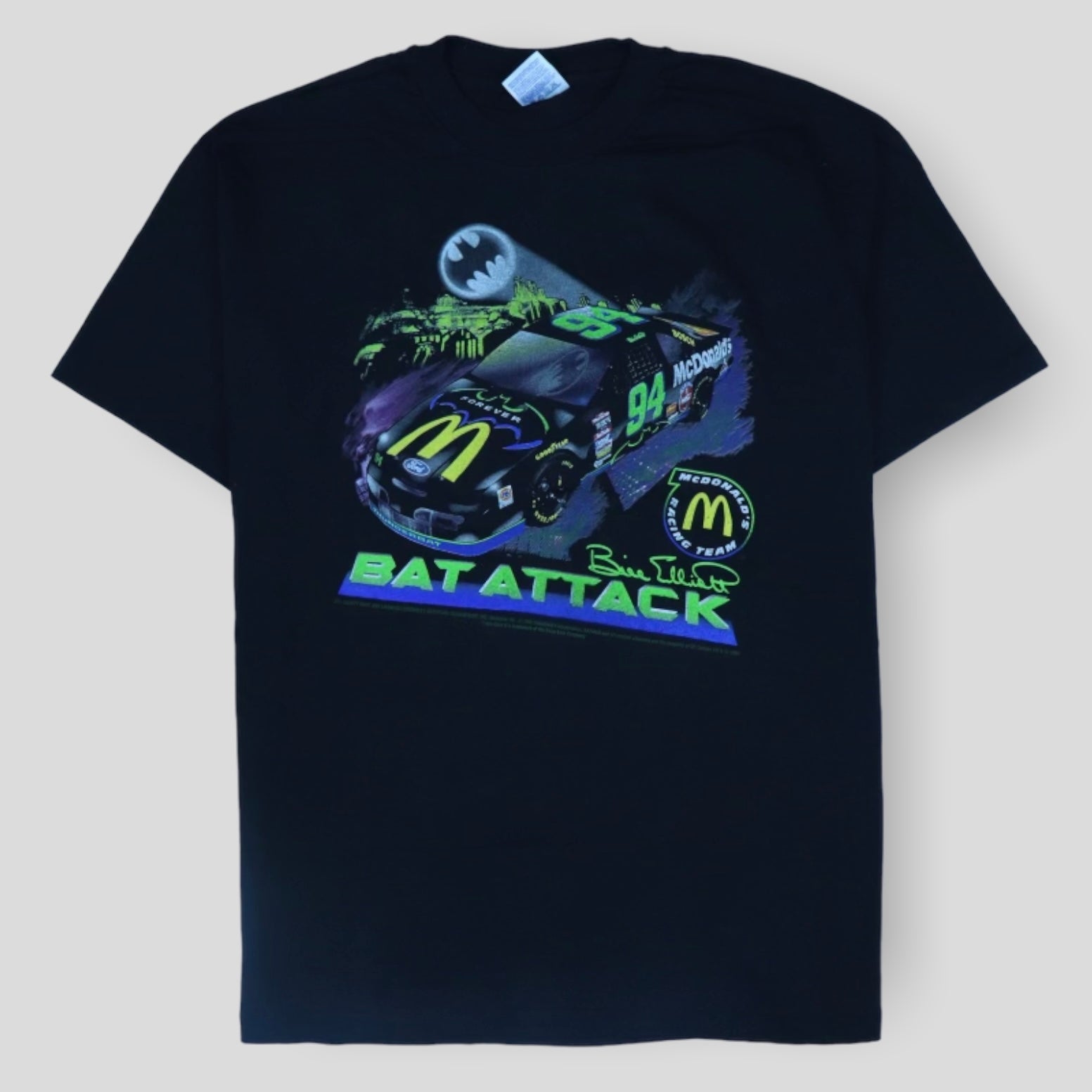 1995 Bill Elliott x Batman NASCAR T-shirt - backtovida