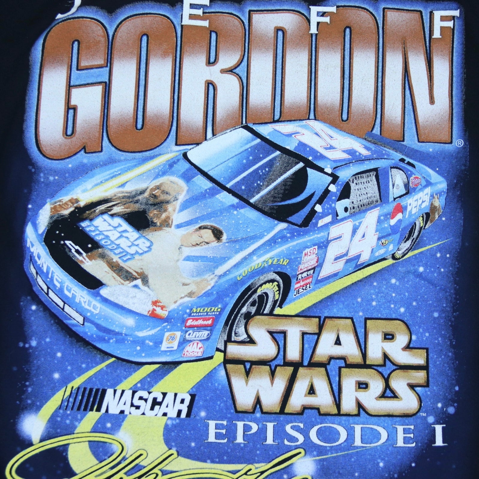 1999 Jeff Gordon Star Wars AOP T-Shirt - backtovida