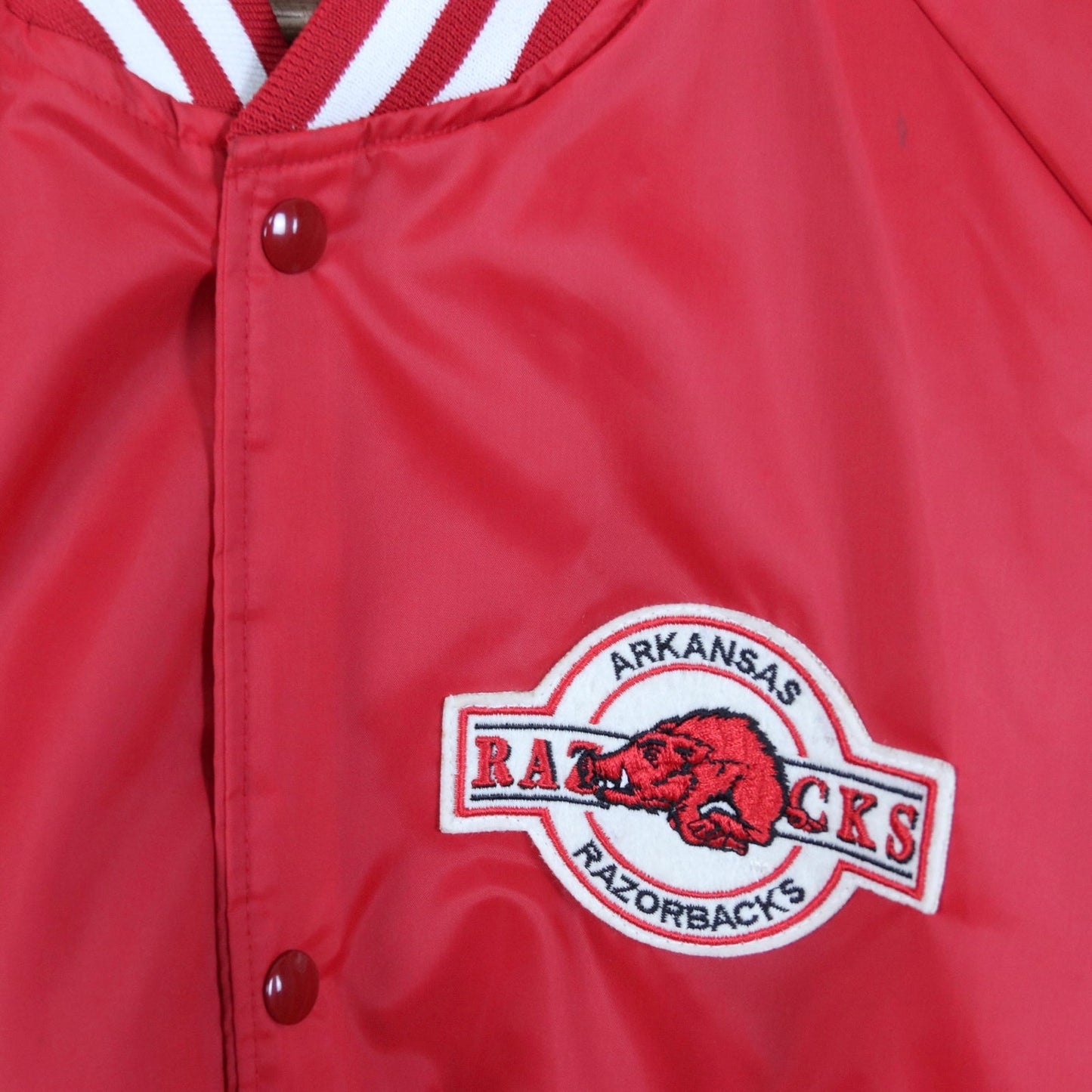 1980’s Razorbacks Chalk Line Varsity Jacket - backtovida