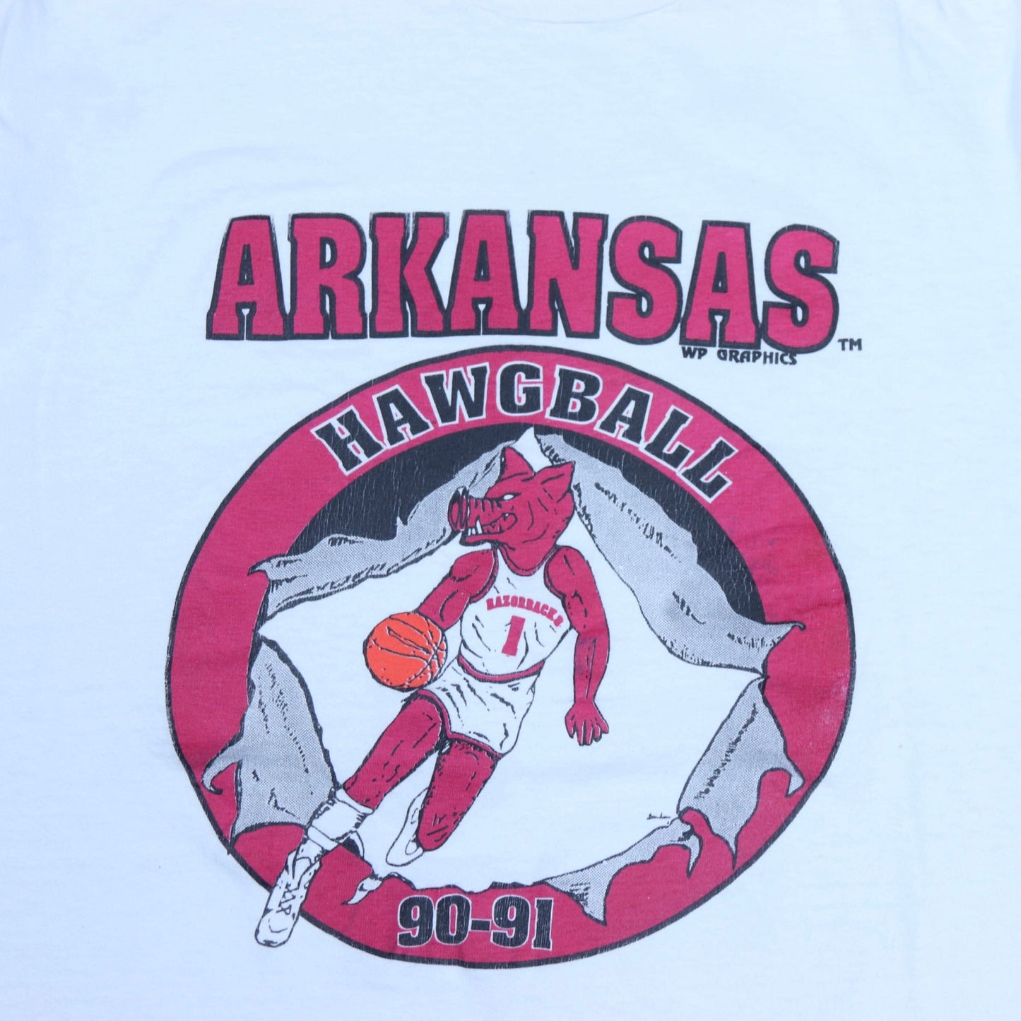 90-91 Arkansas Hawg Ball T Shirt - backtovida