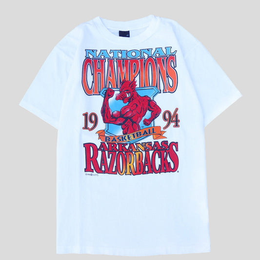 1994 Rare Razorbacks National Champions Mad Hog Vintage T-Shirt - backtovida