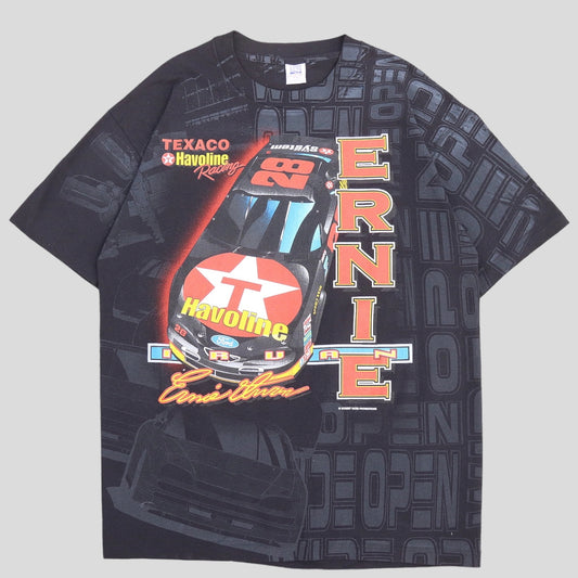 90s Ernie Irvan AOP Vintage NASCAR T-Shirt - backtovida