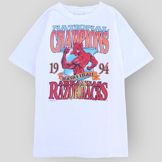 1994 Rare Razorbacks National Champion Mad Hog Vintage T-Shirt - backtovida